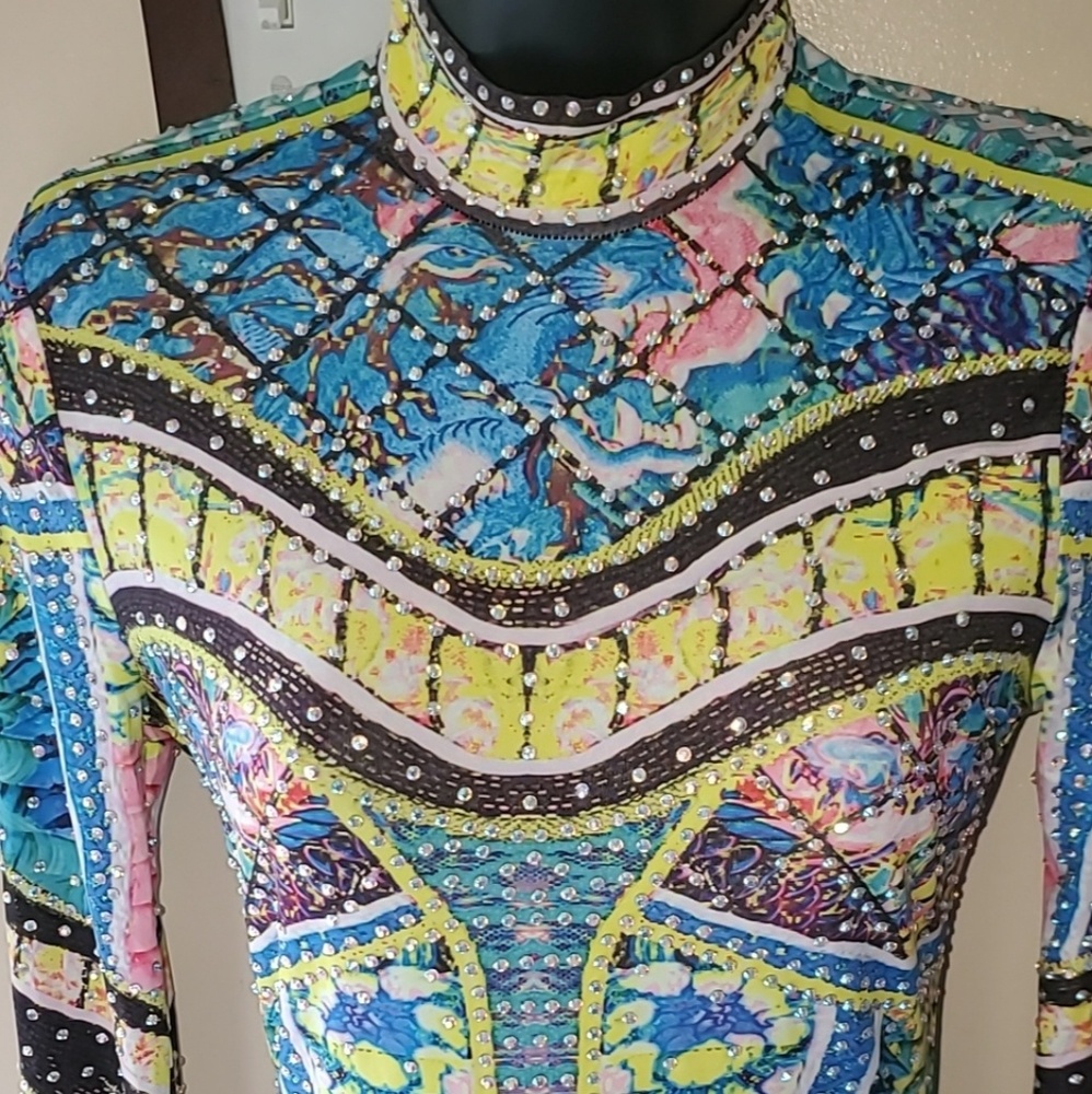 New show stopping multi color dress